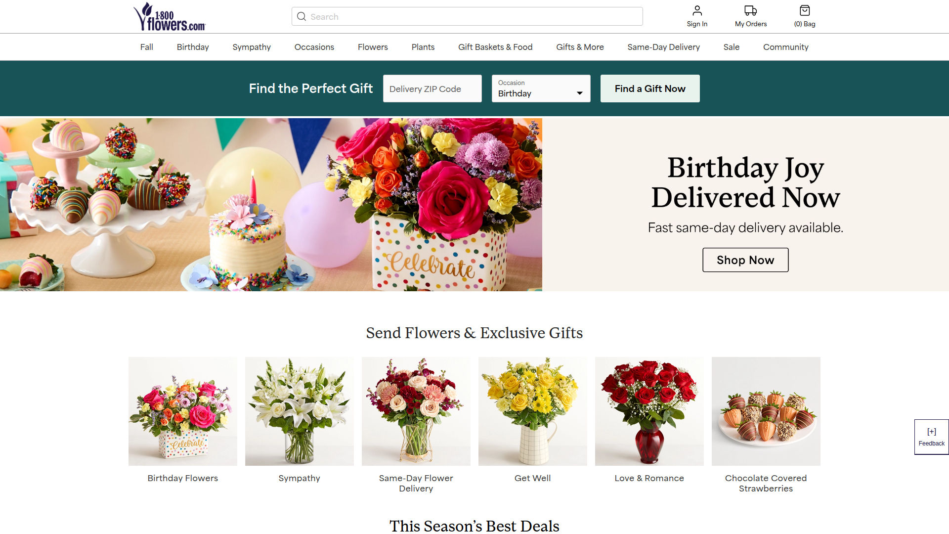 1-800-FLOWERS website