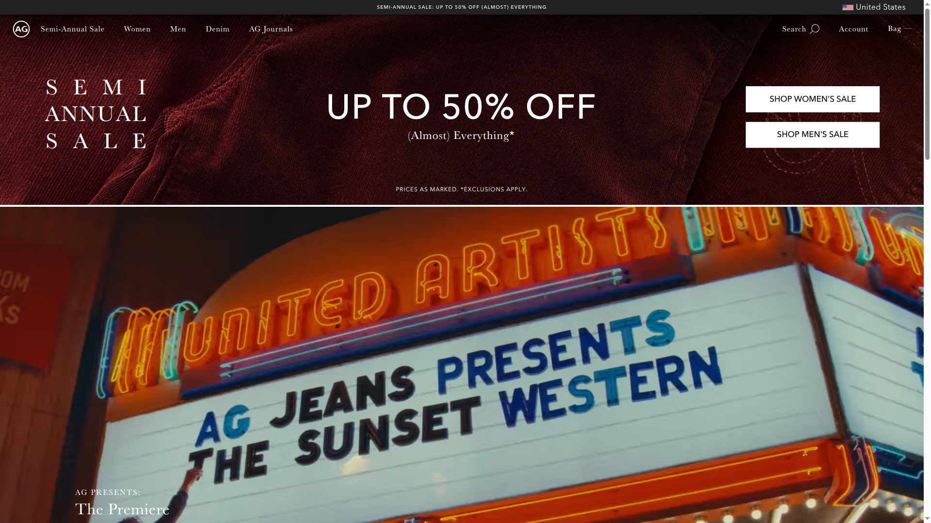 AG Jeans website
