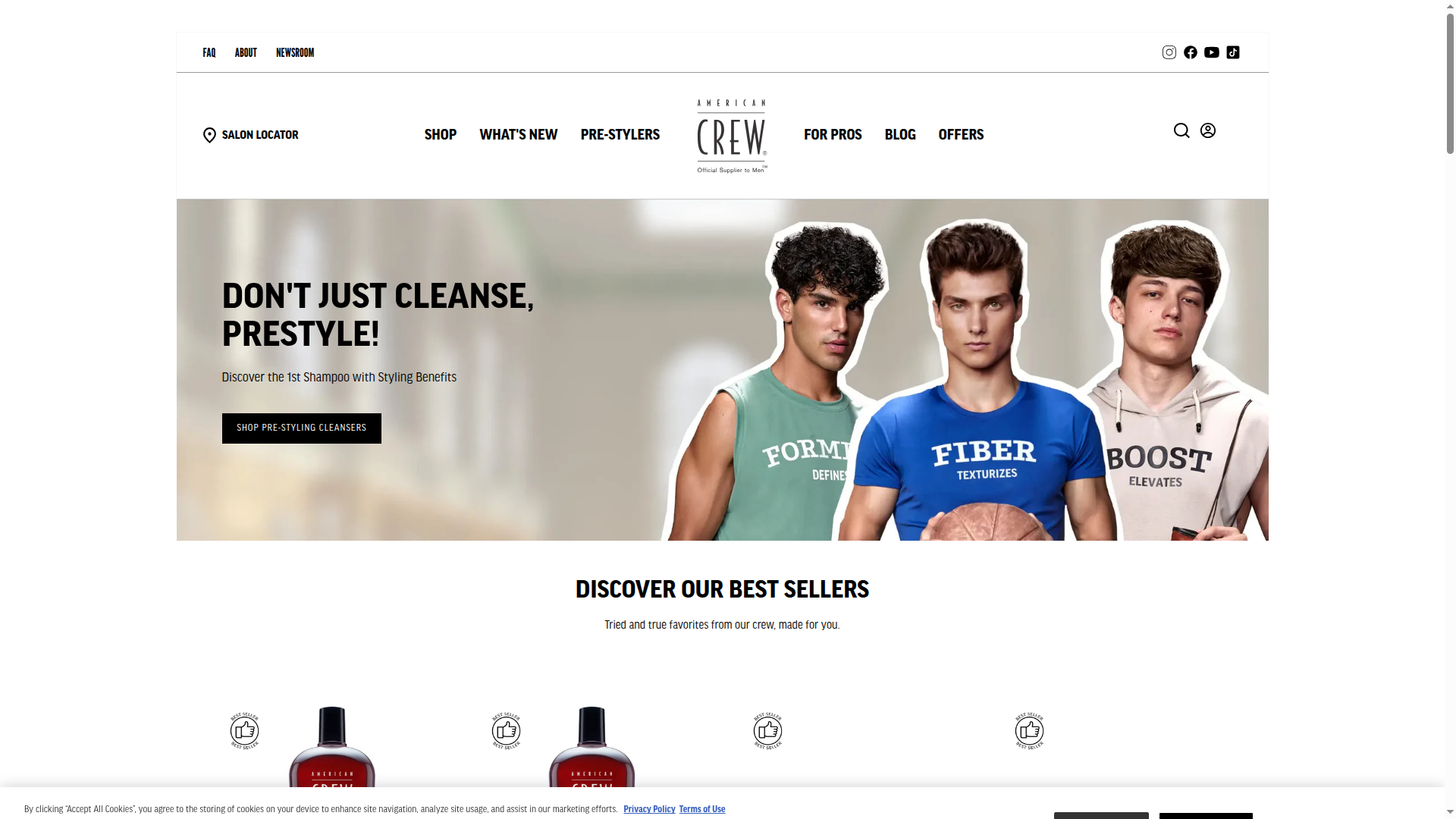 American Crew website