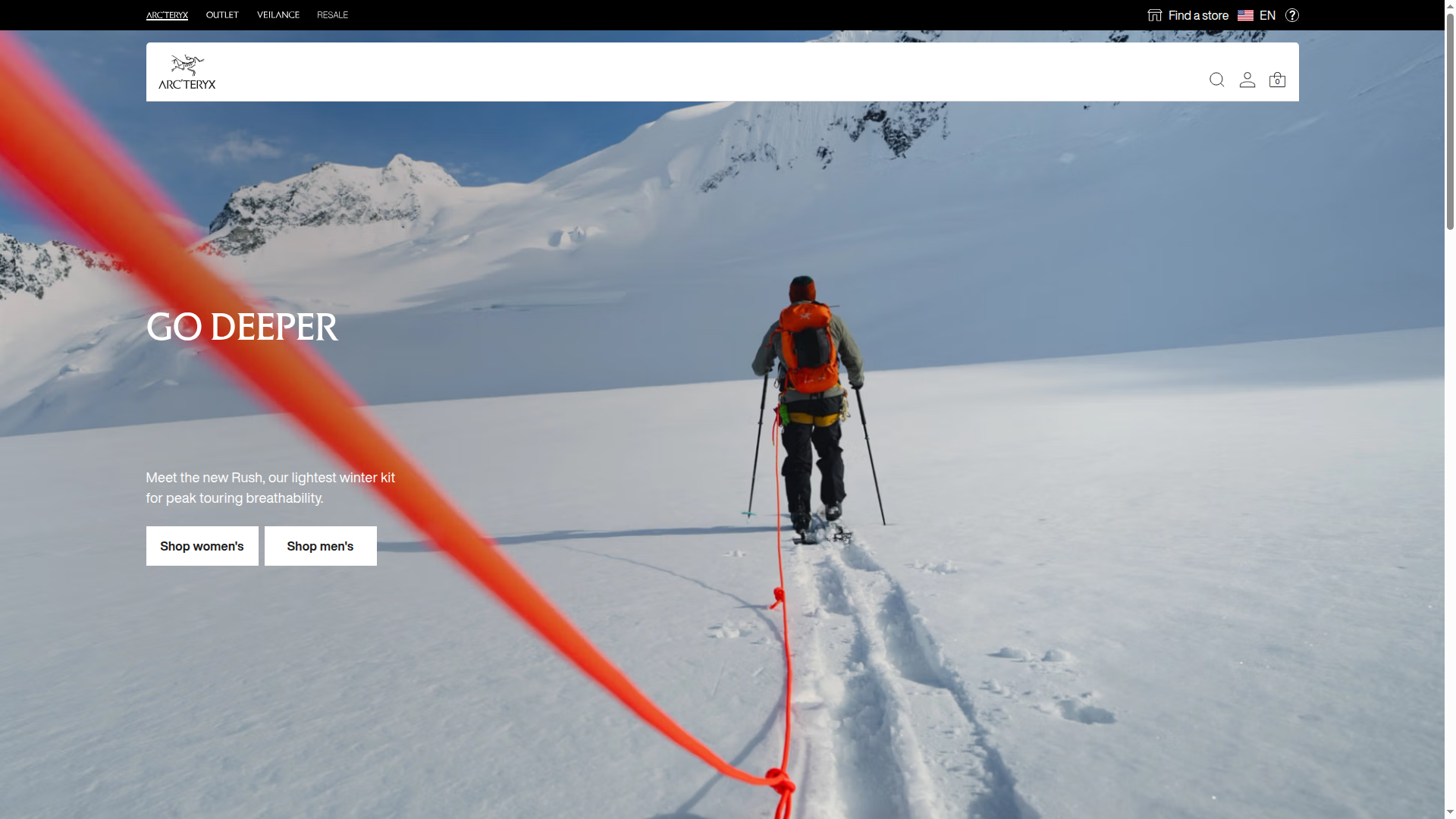 Arc’teryx website