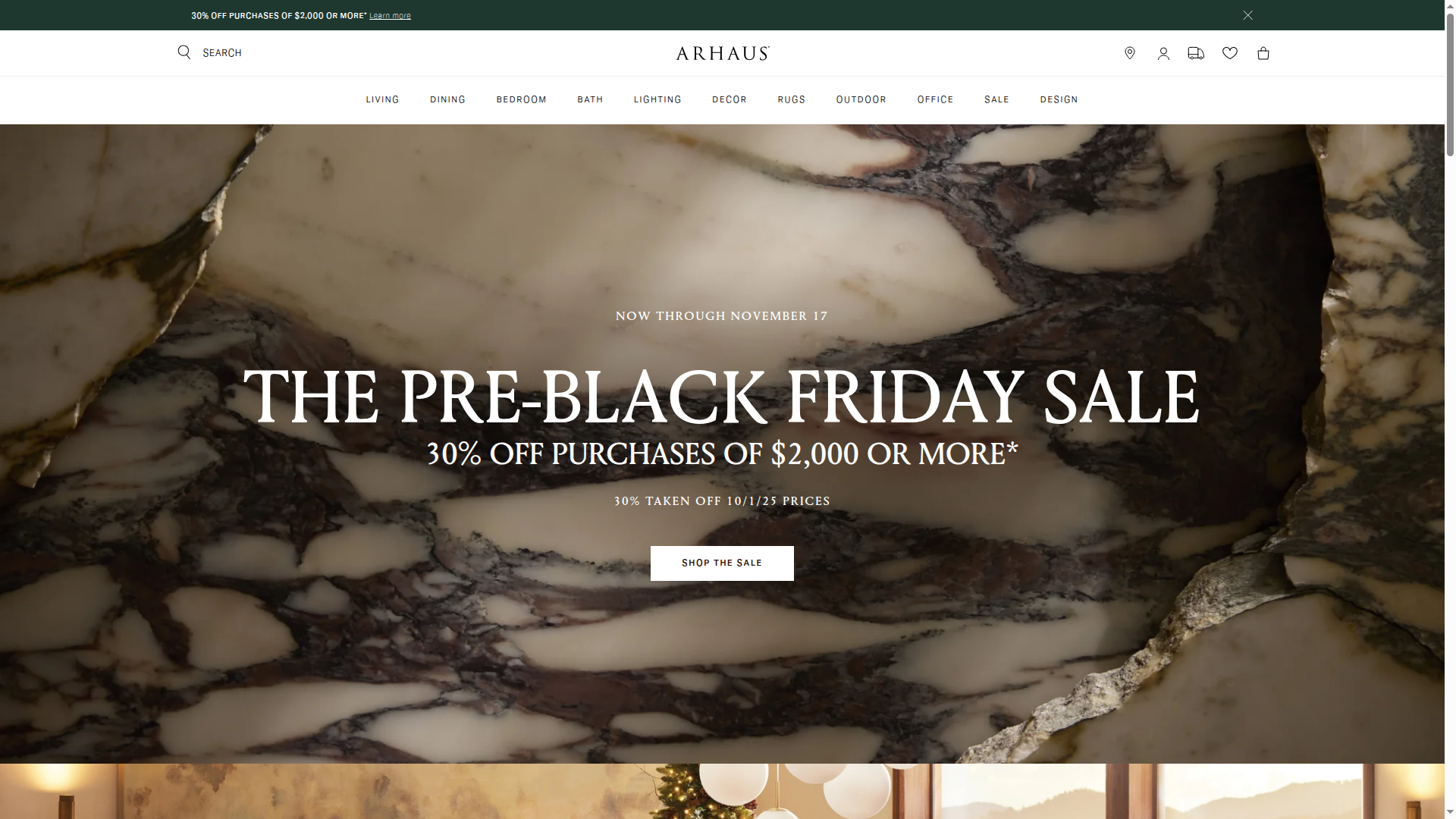 Arhaus Furniture website