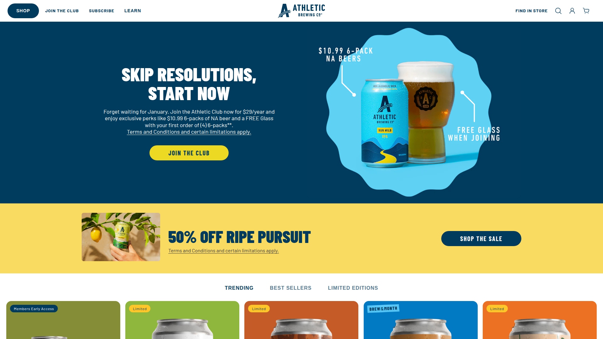 Athletic Brewing website