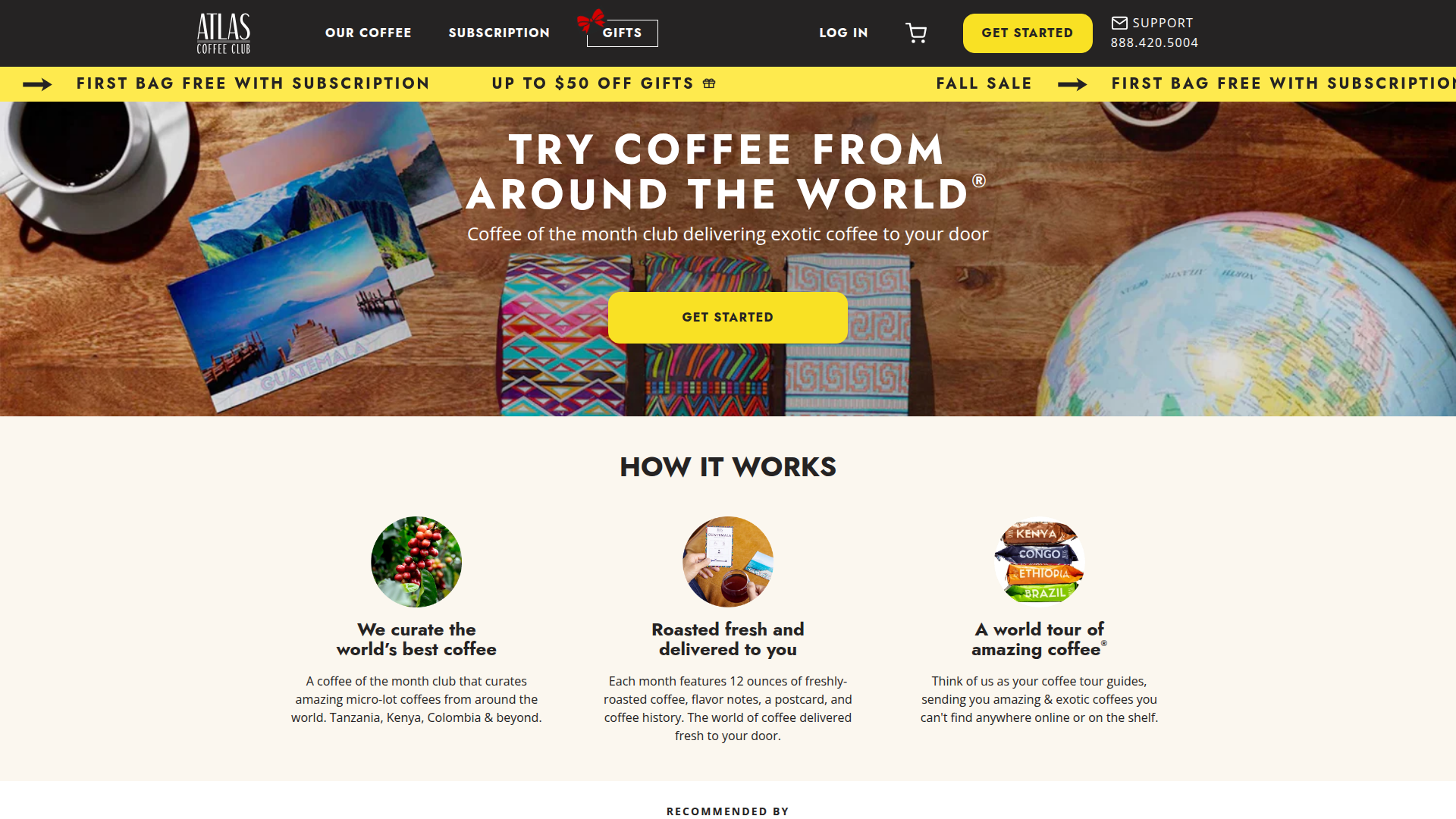 Atlas Coffee Club website