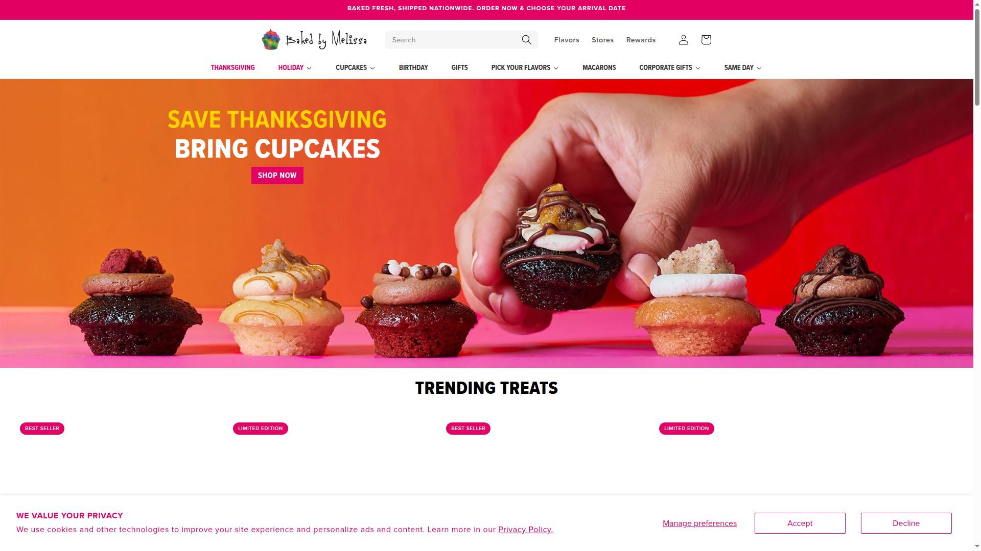 Baked by Melissa website