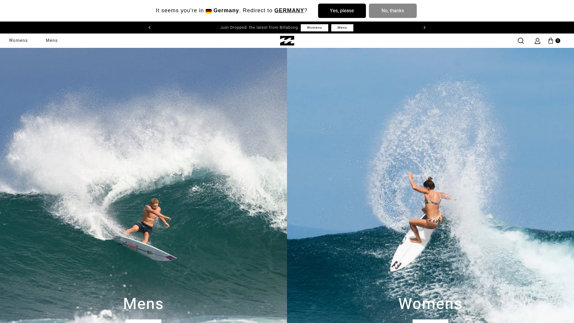 Billabong.com website