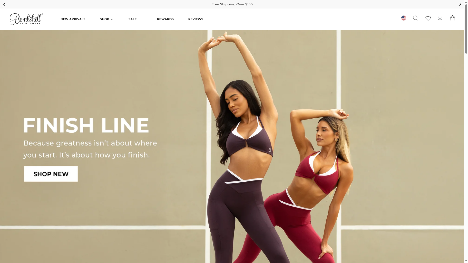 bombshellsportswear.com website