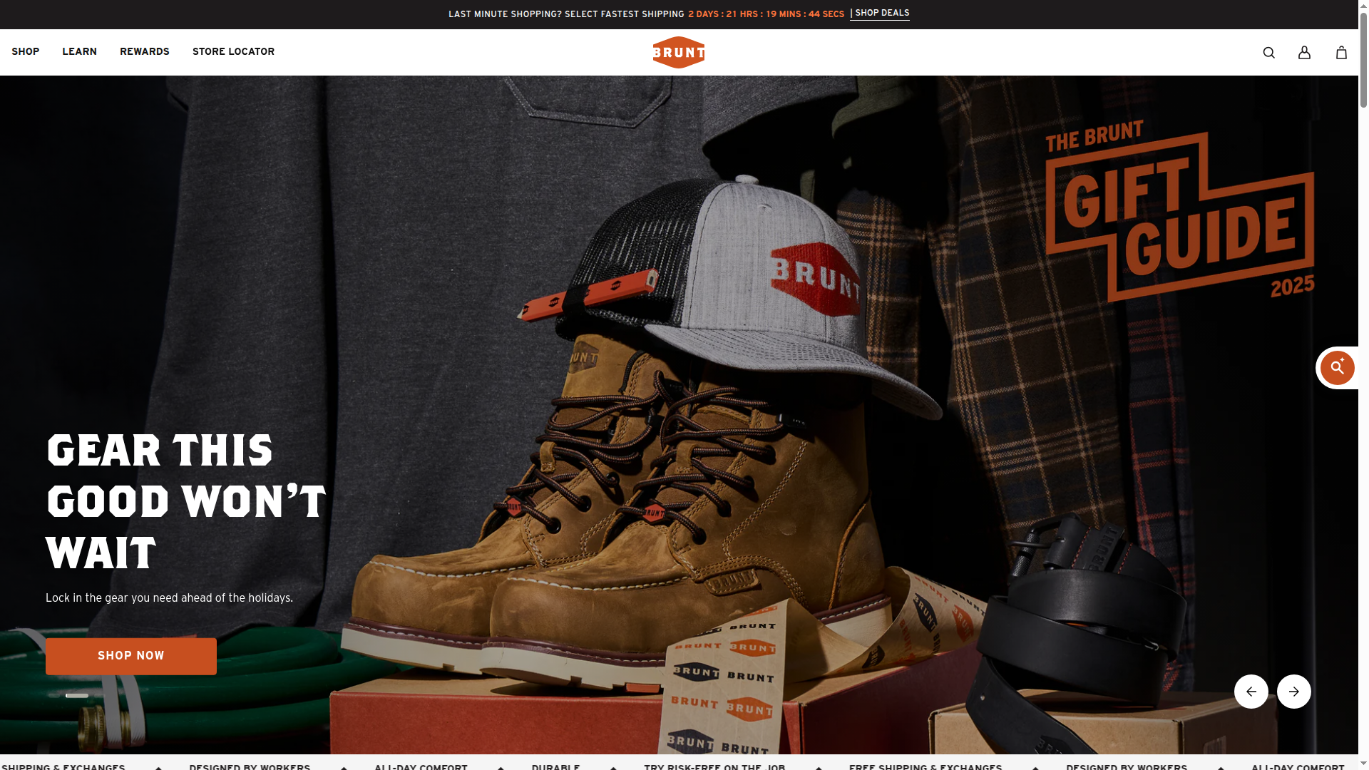 BRUNT Workwear website