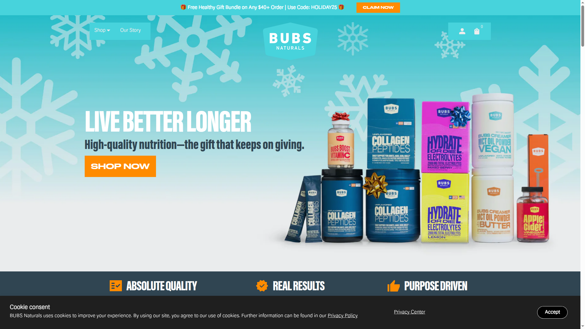 BUBS Naturals website