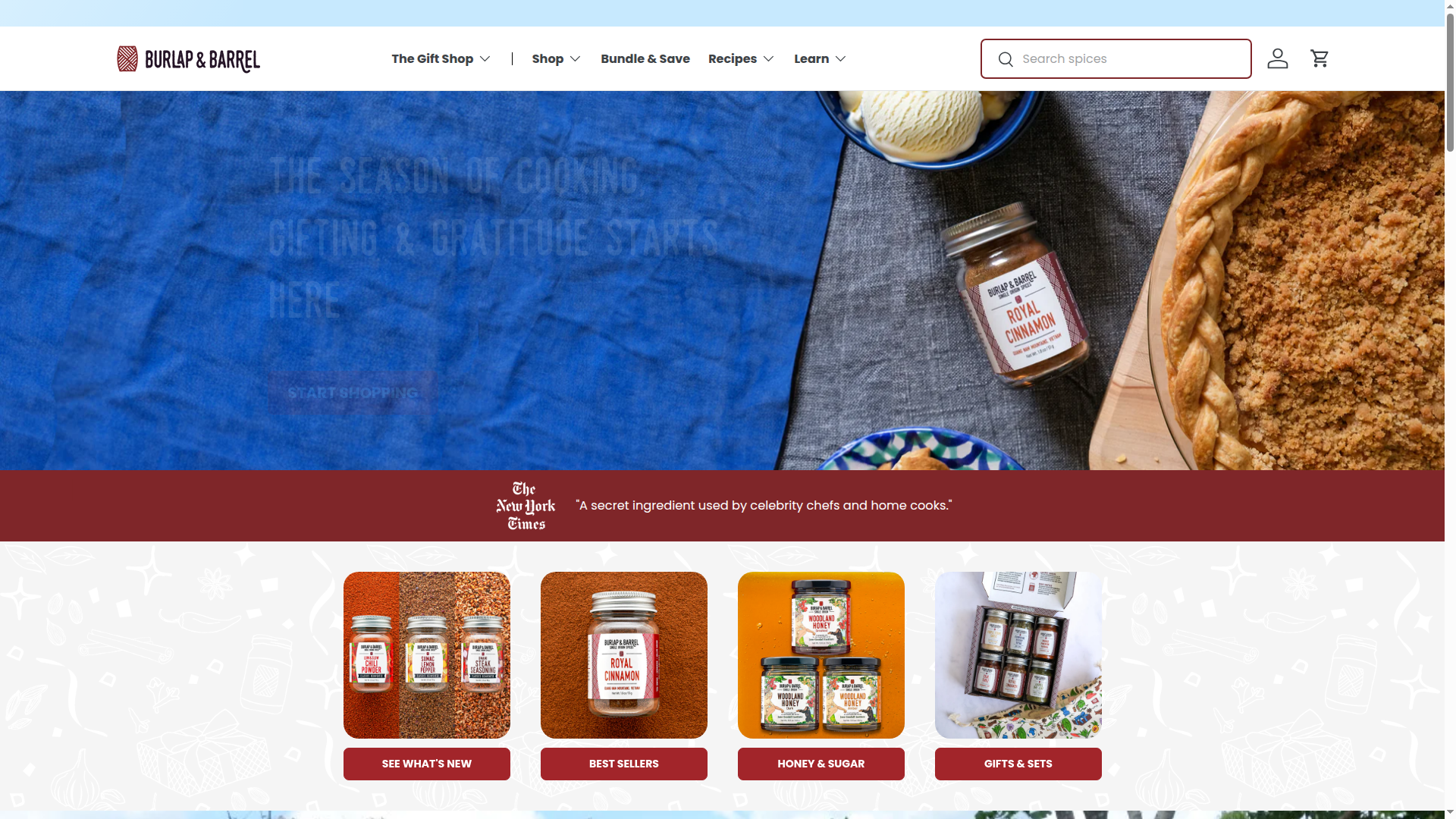 Burlap & Barrel website