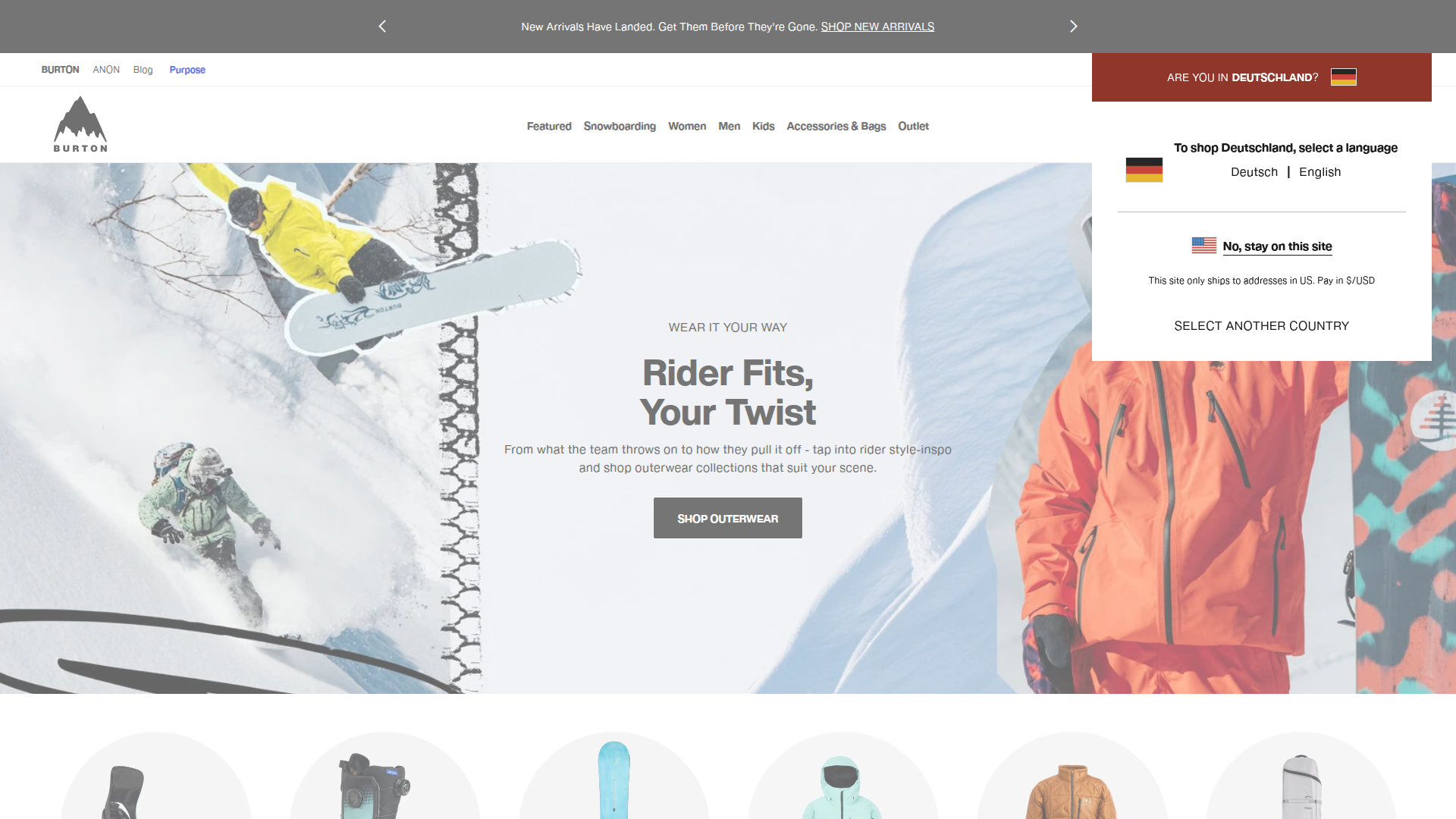 Burton website