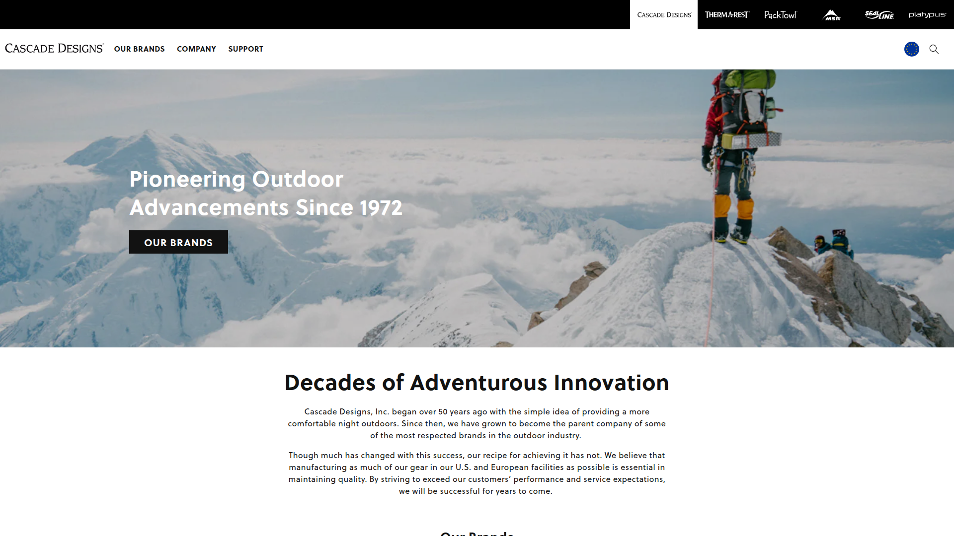 Cascade Designs website