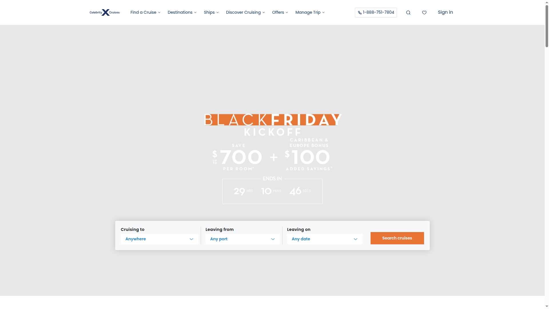 Celebrity Cruises website