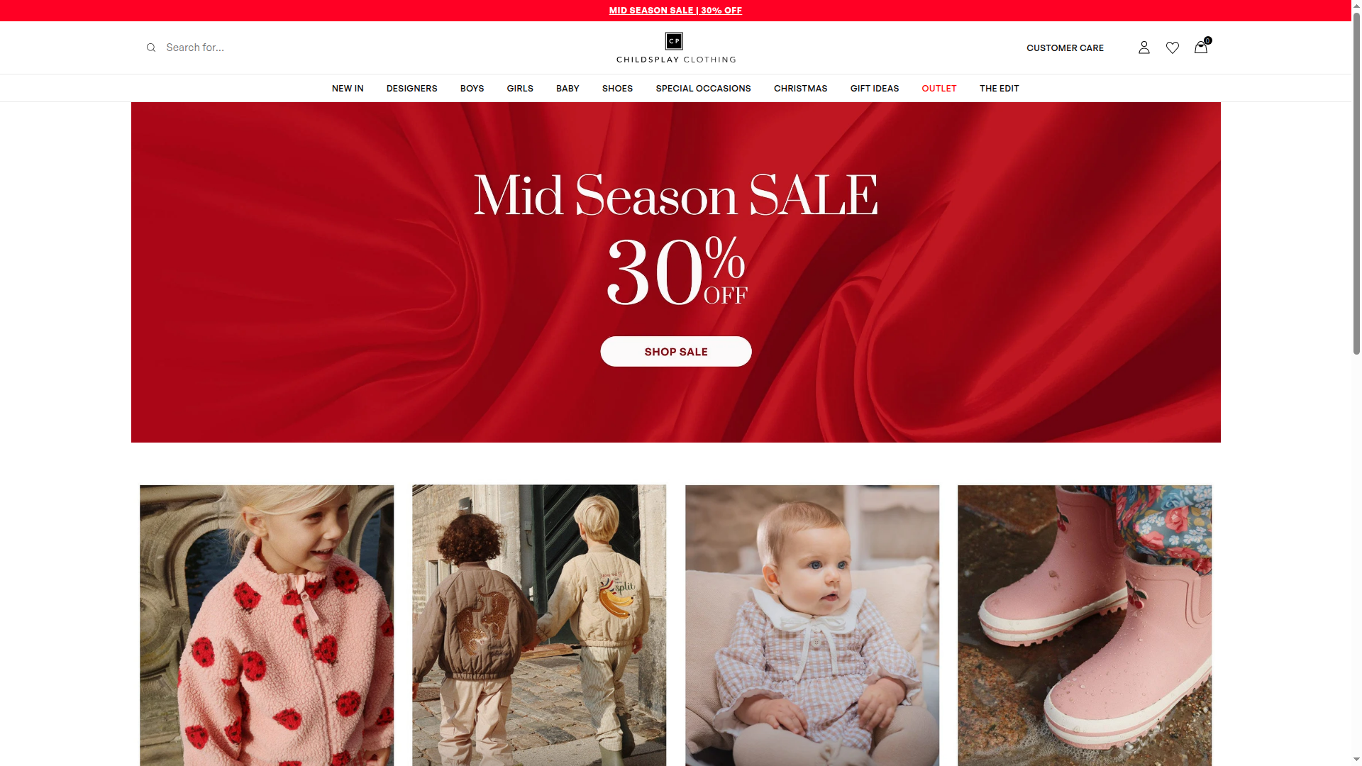 Childsplay Clothing website