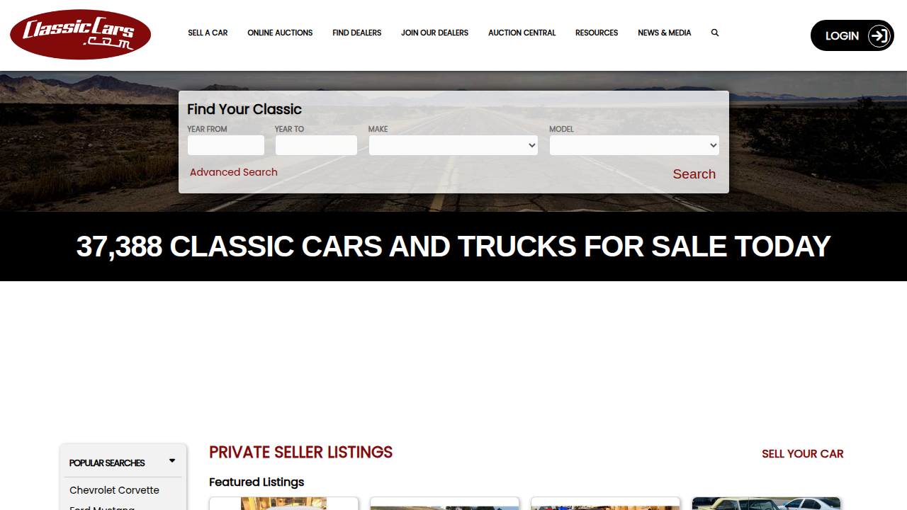 ClassicCars website