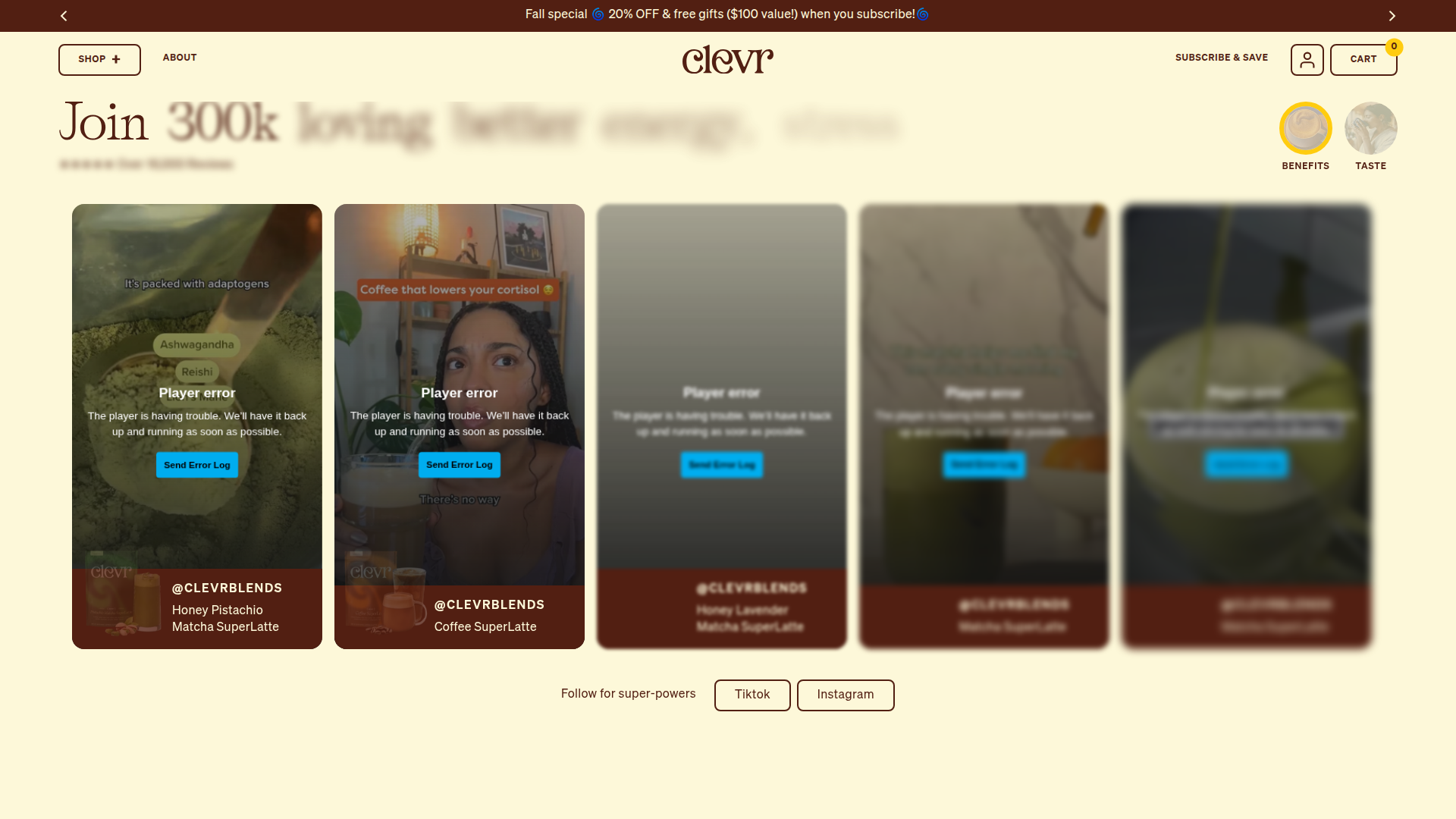 Clevr Blends website