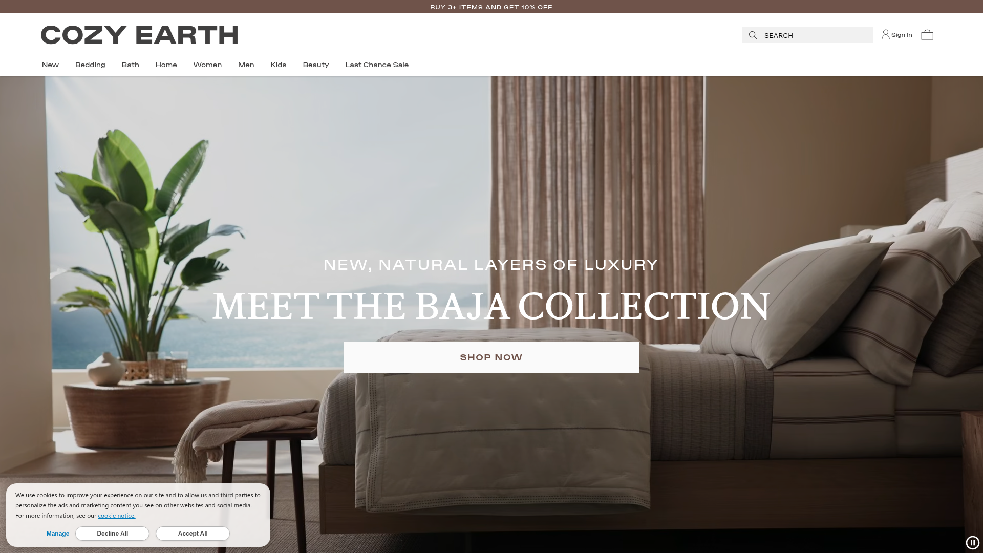 cozy earth website
