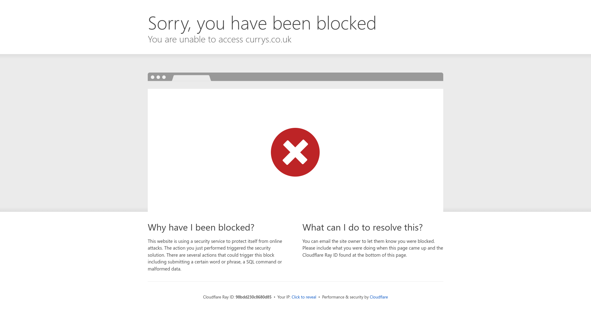 Currys website