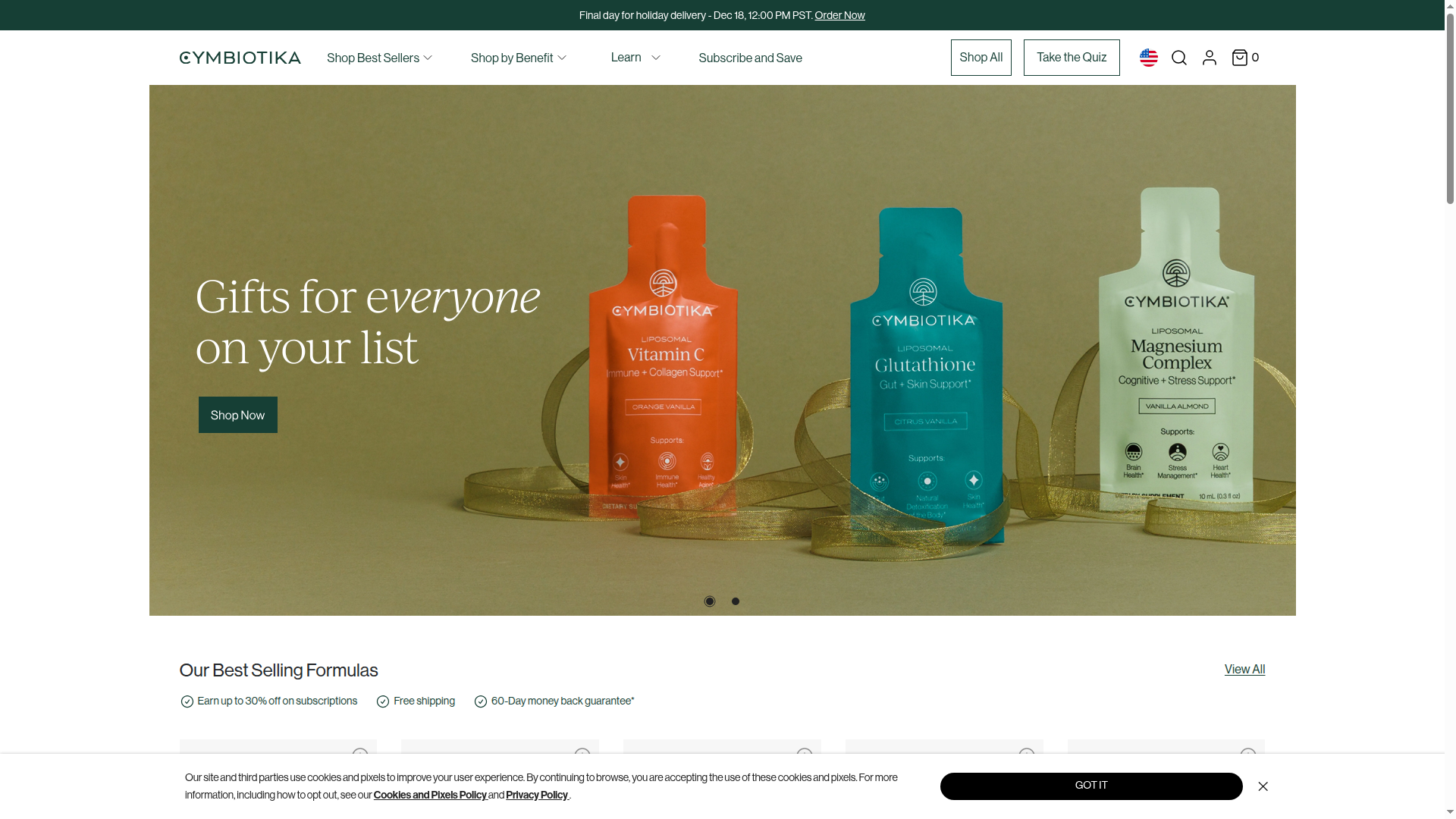 Cymbiotika LLC website