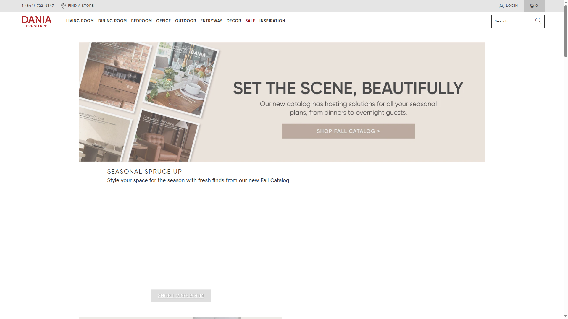 Dania Furniture website