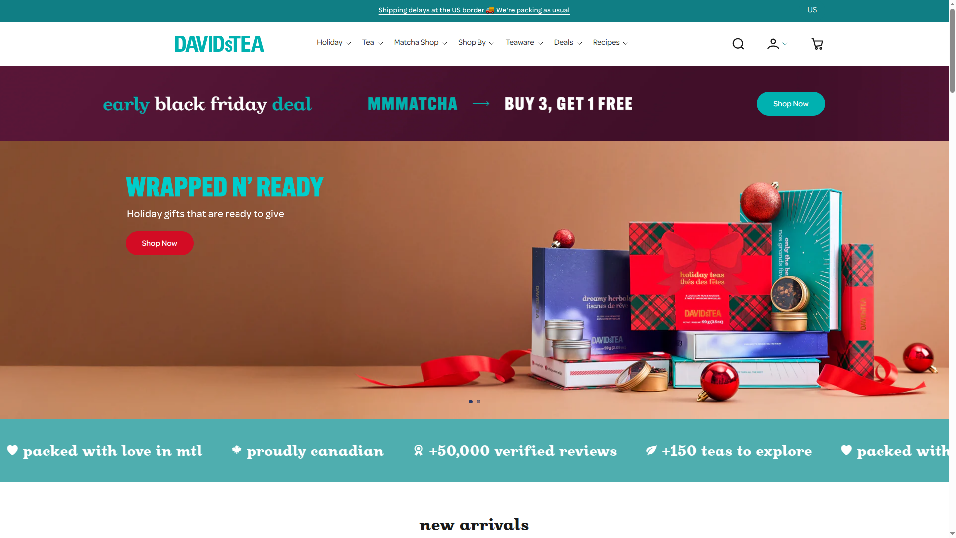DAVIDsTEA website
