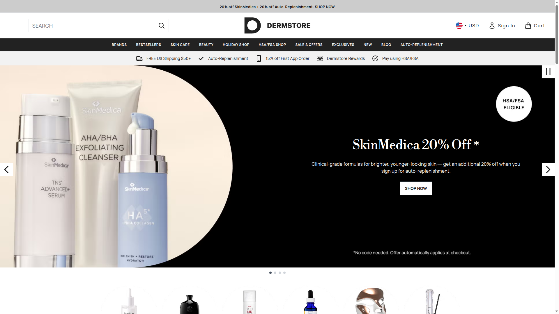 DermStore website