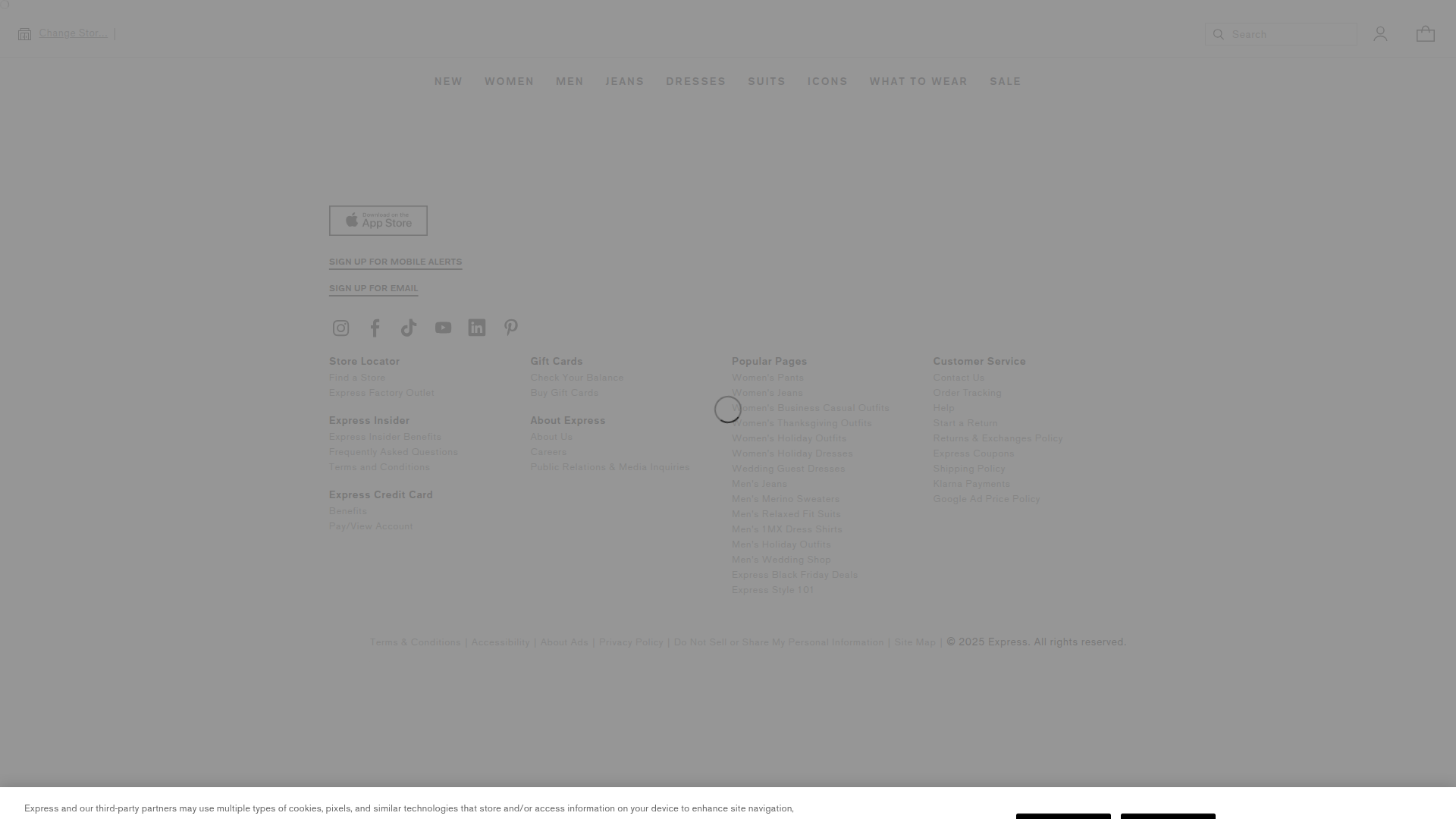 Express Clothing website