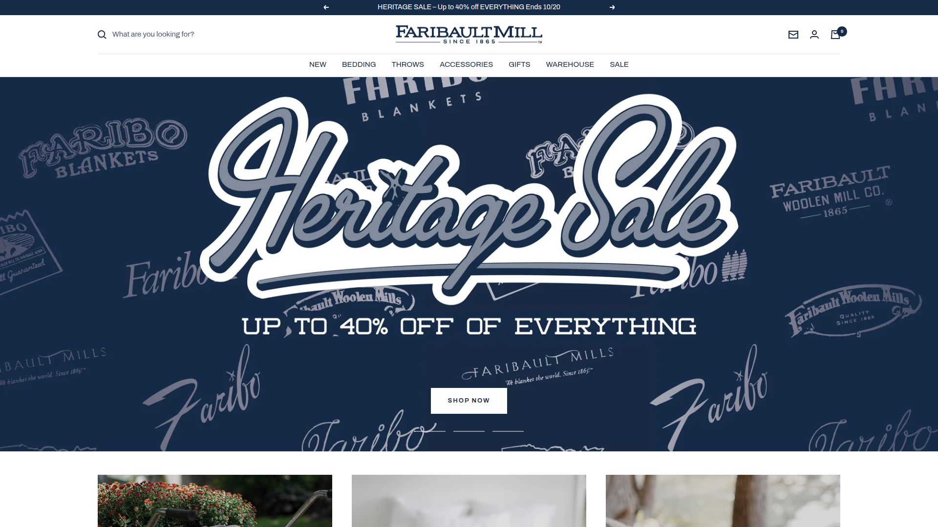 Faribault Woolen Mill website