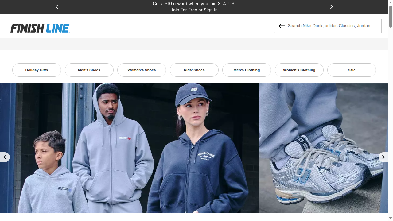 Finish Line website