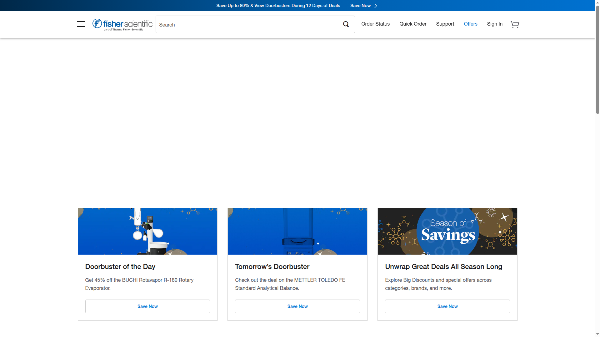 Fisher Scientific website