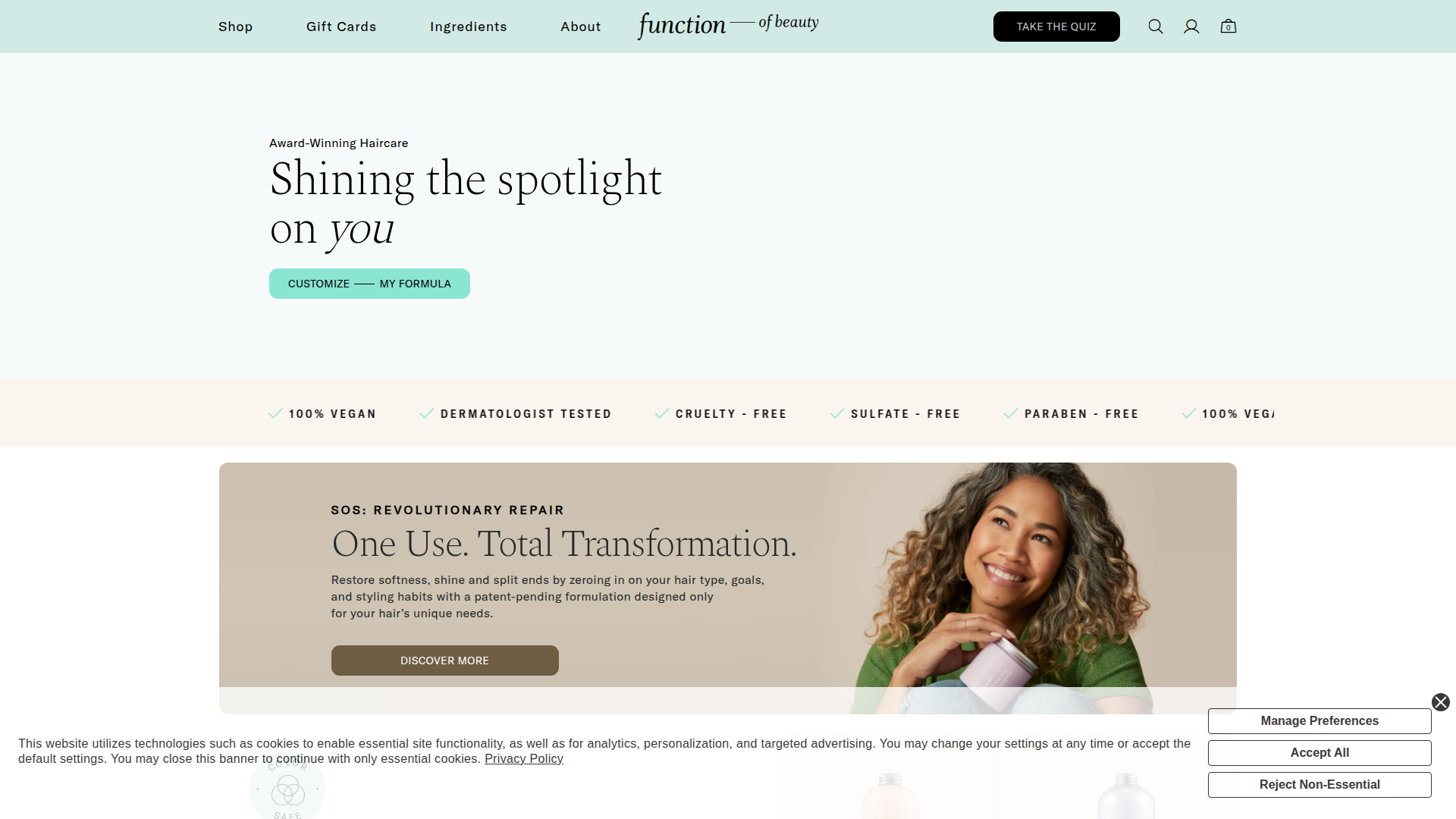 Function of Beauty website