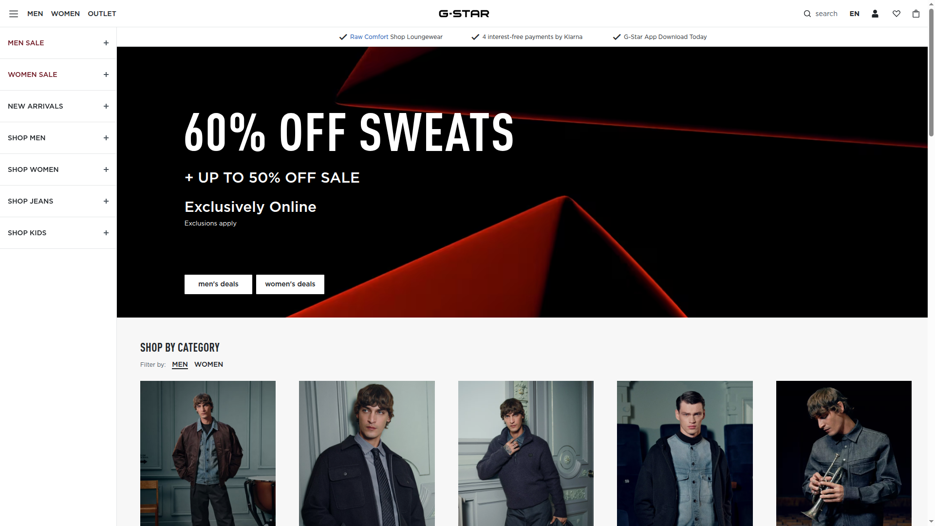 G-Star RAW website