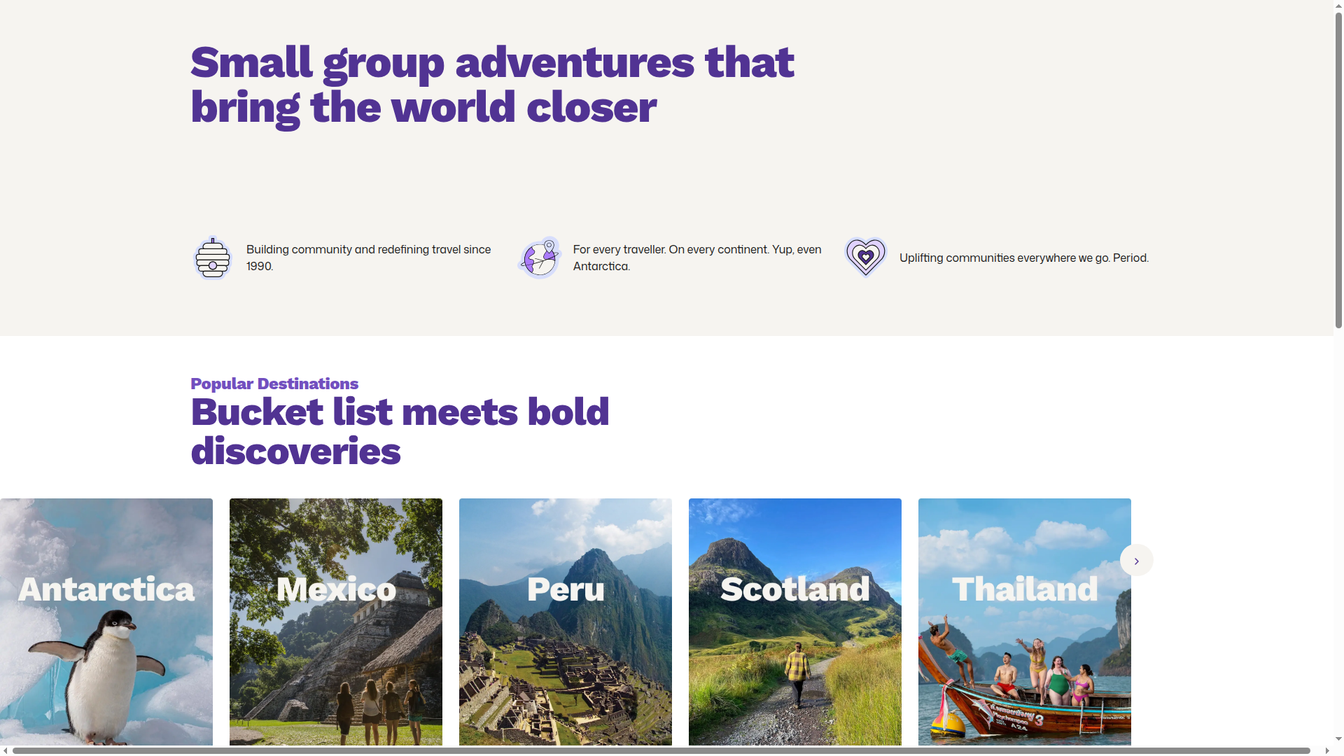 G Adventures website