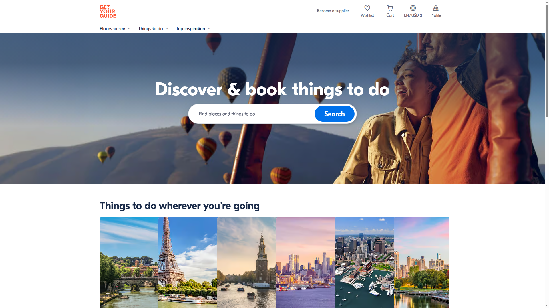 GetYourGuide website