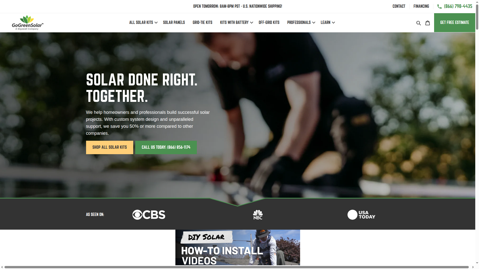 Go Green Solar website