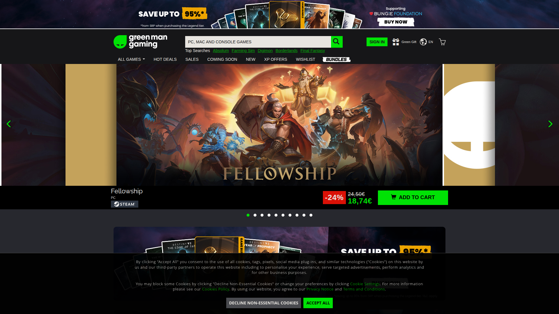 Green Man Gaming website