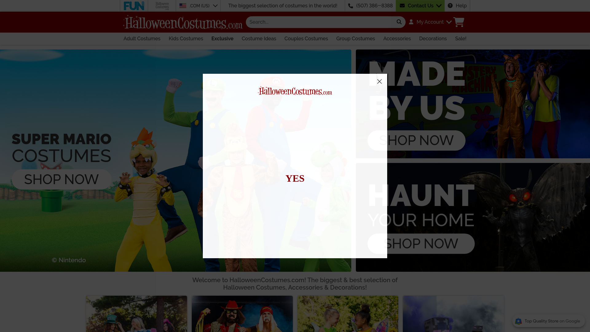 Halloween Costumes website