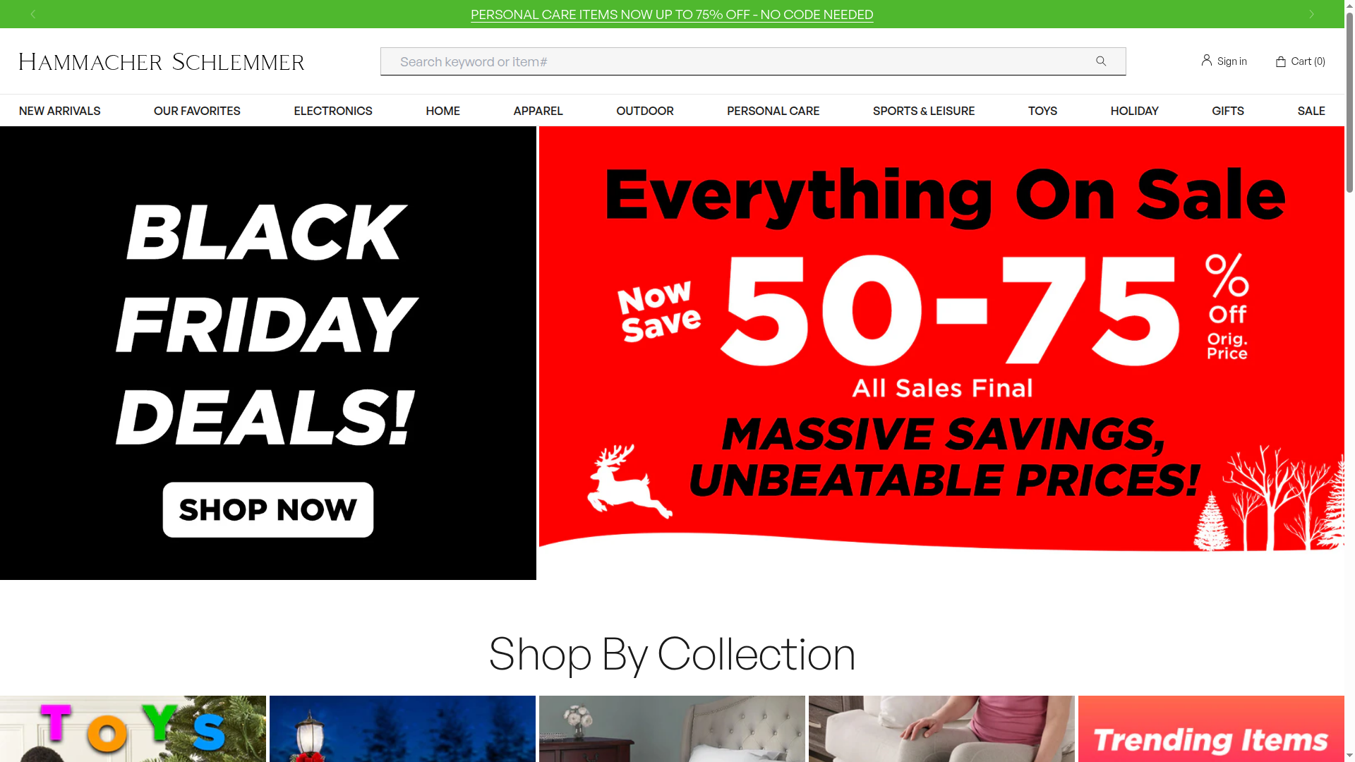 Hammacher Schlemmer website