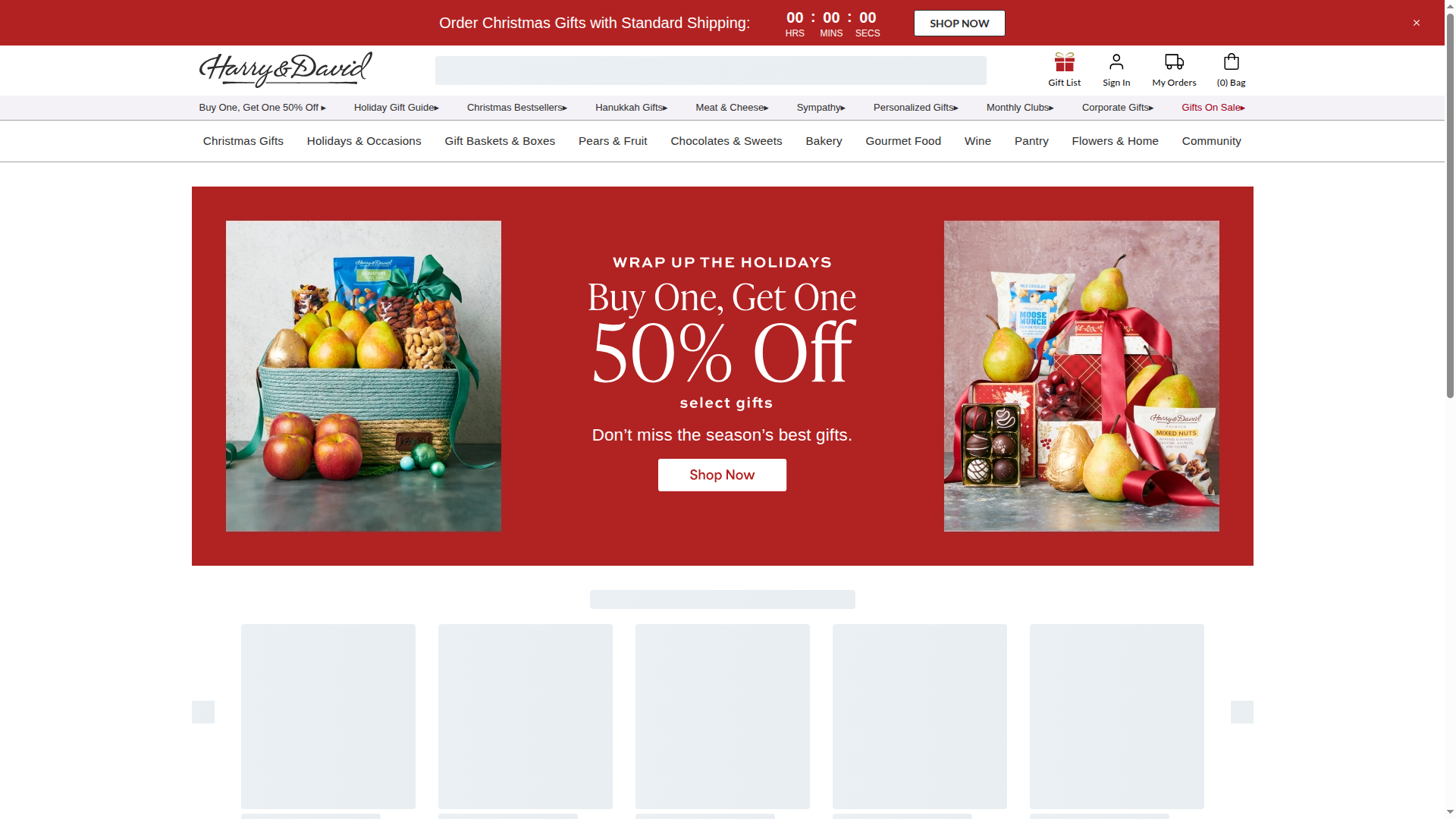 Harry & David website