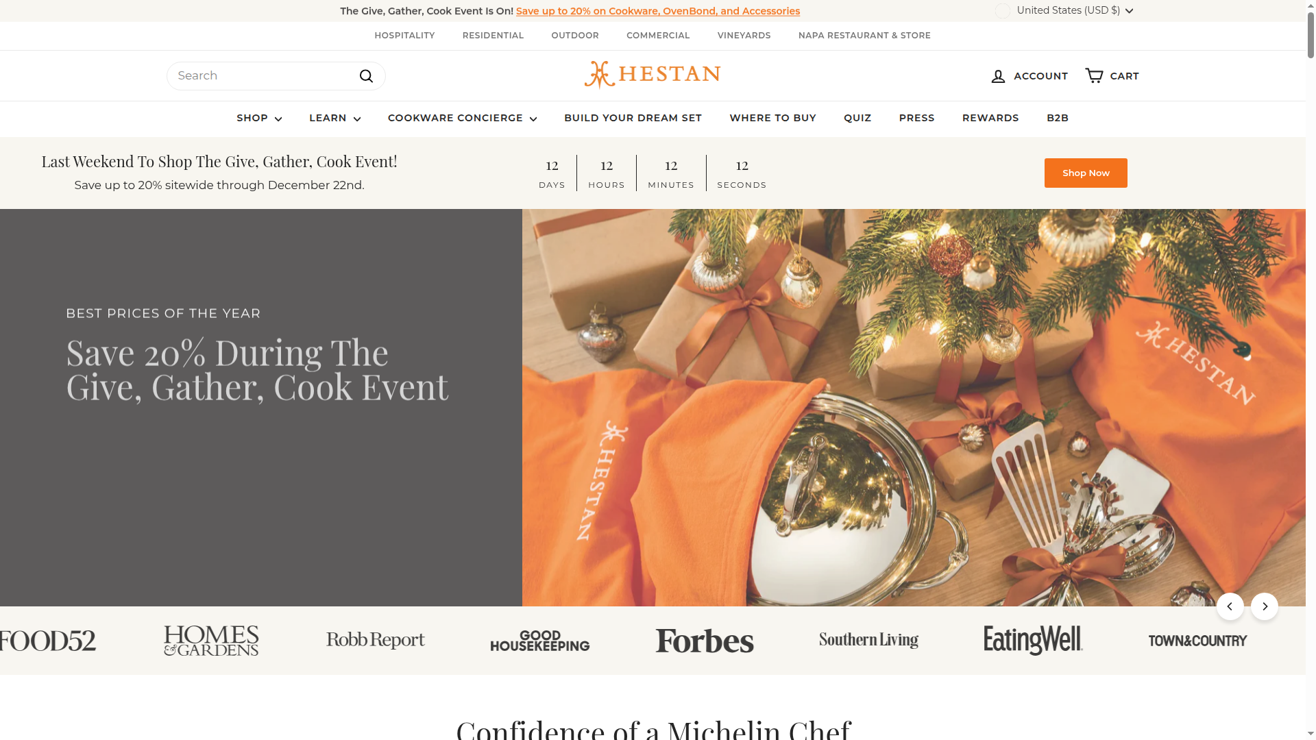 Hestan Culinary website