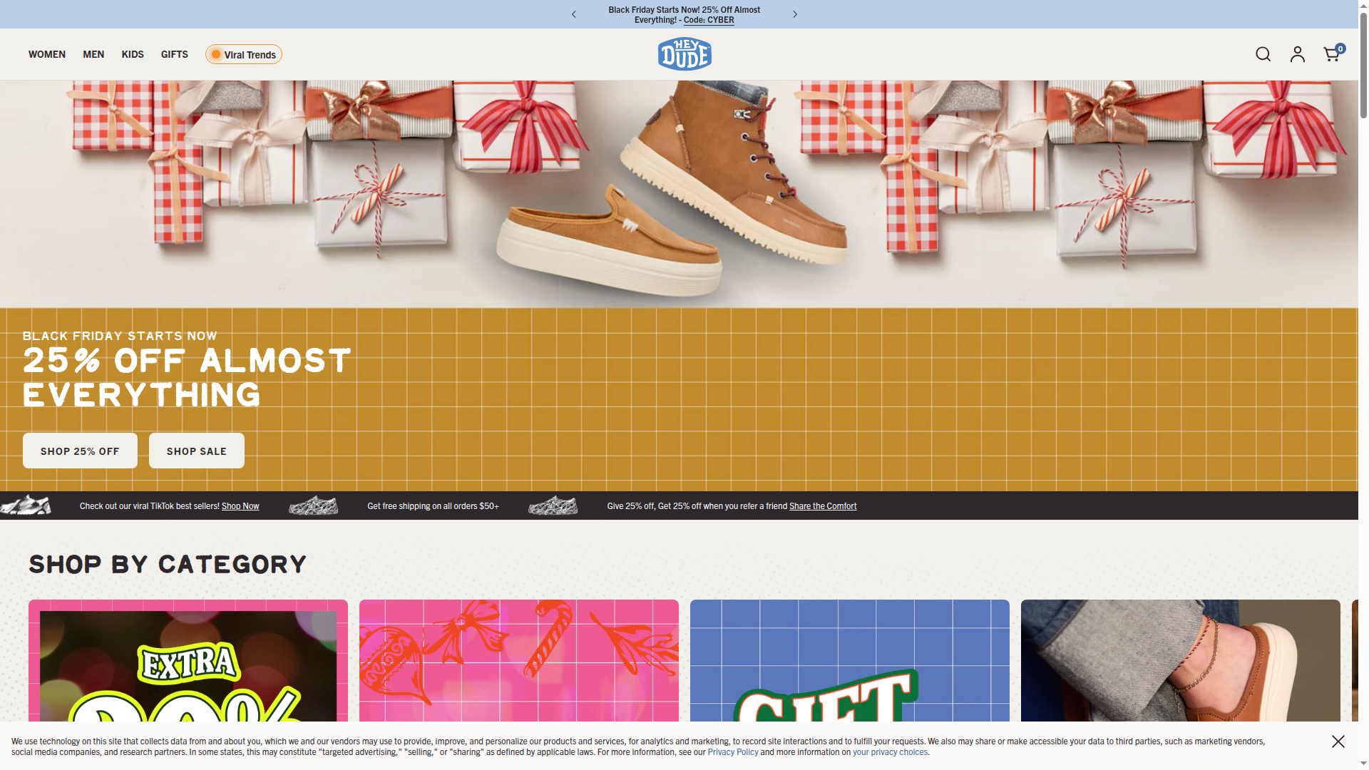 Hey Dude Shoes website