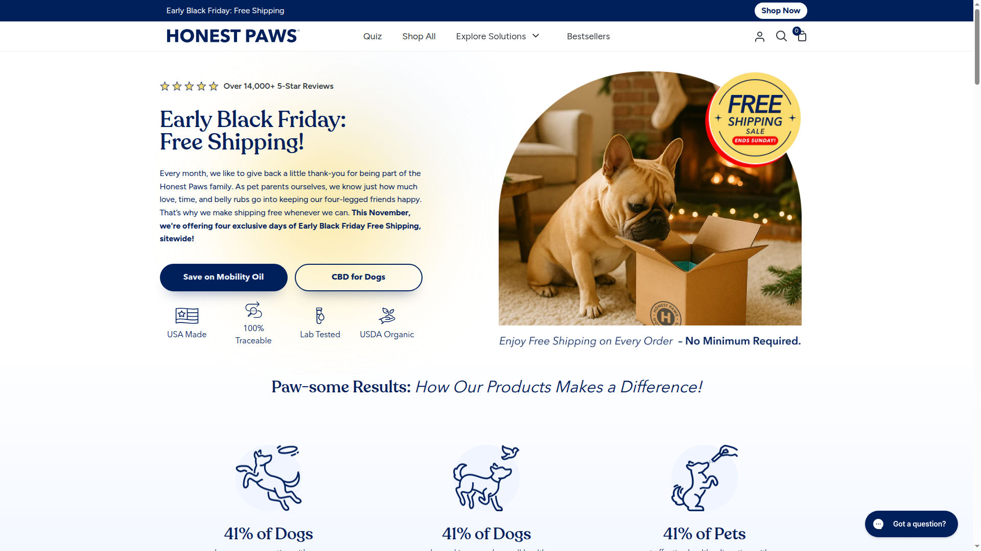 Honest Paws website