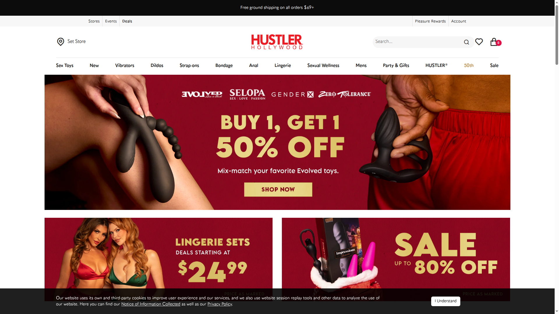 Hustler Hollywood website