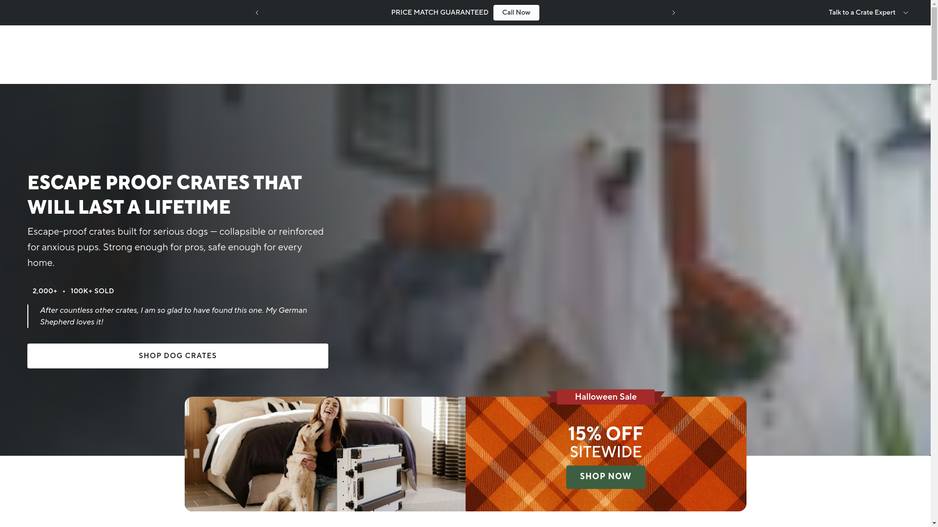 Impact Dog Crates website