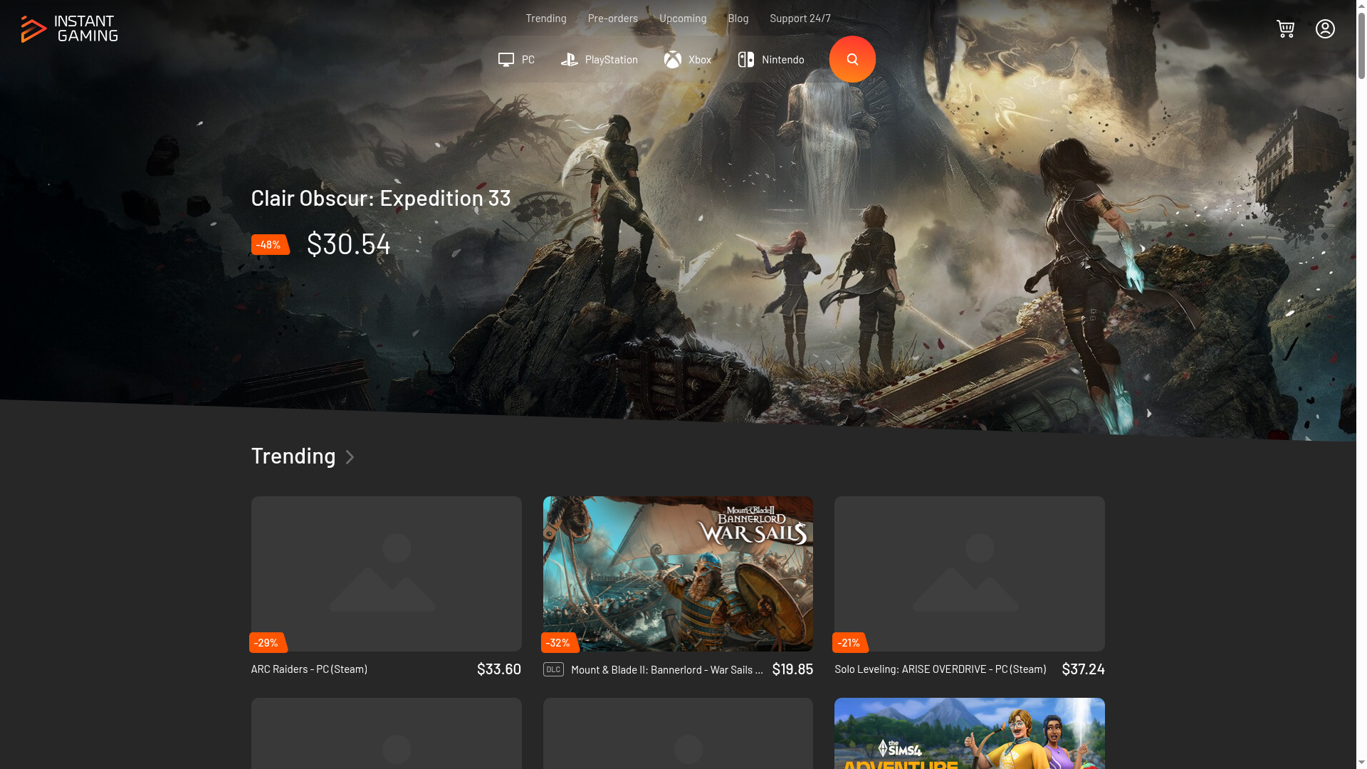 Instant Gaming website