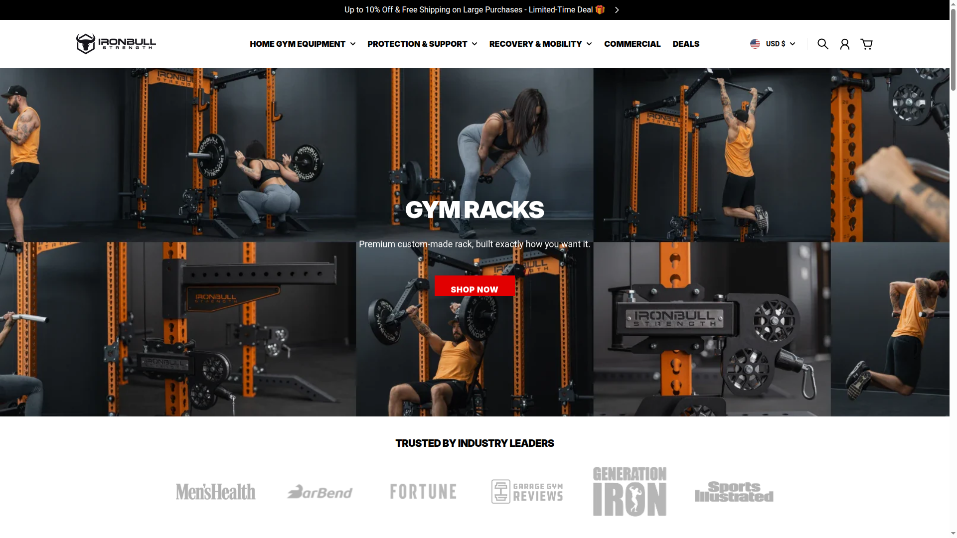 Iron Bull Strength website