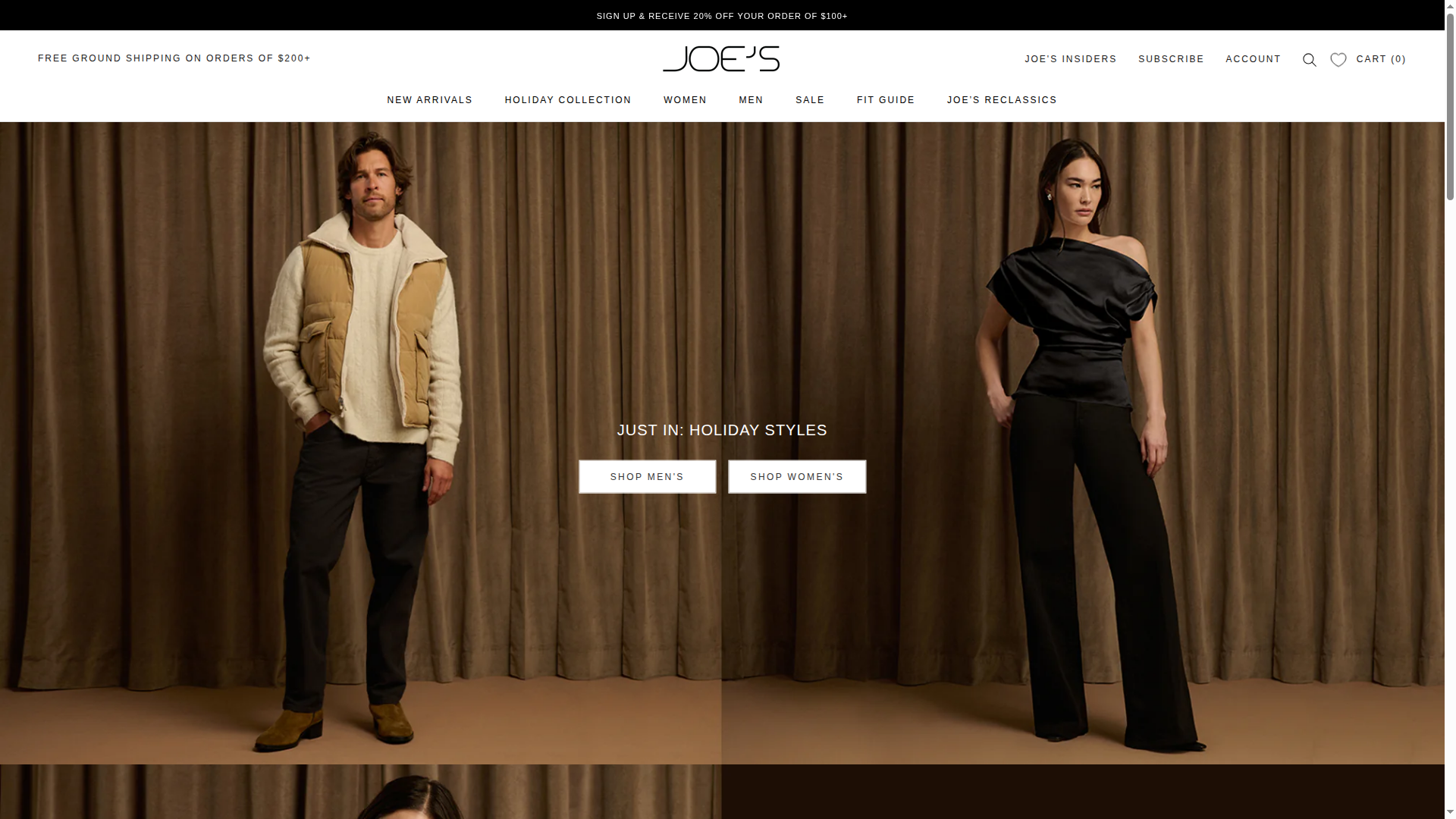 JOE's Jeans website
