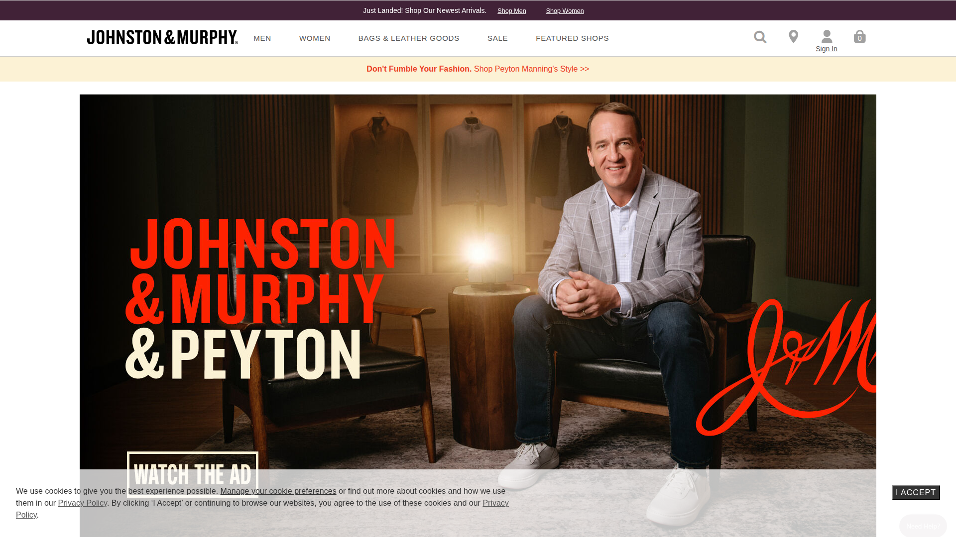 Johnston & Murphy website