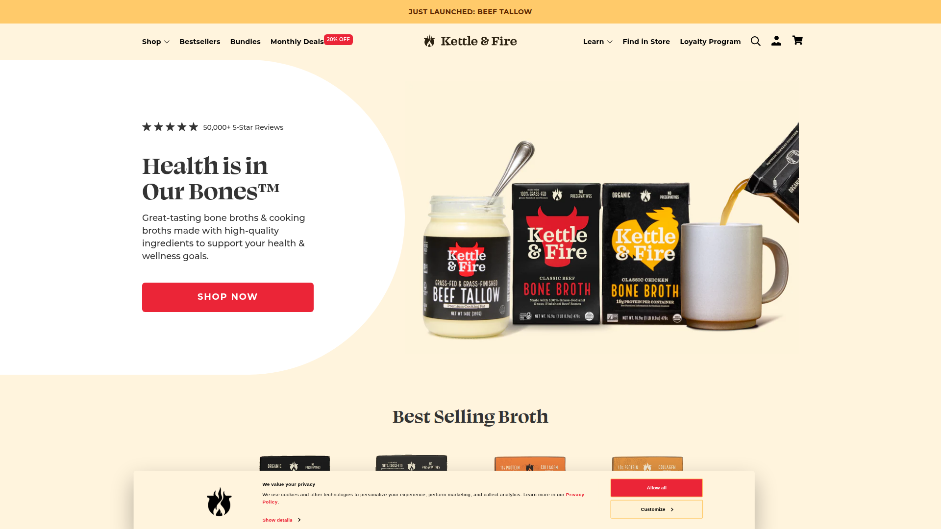 kettle & fire website