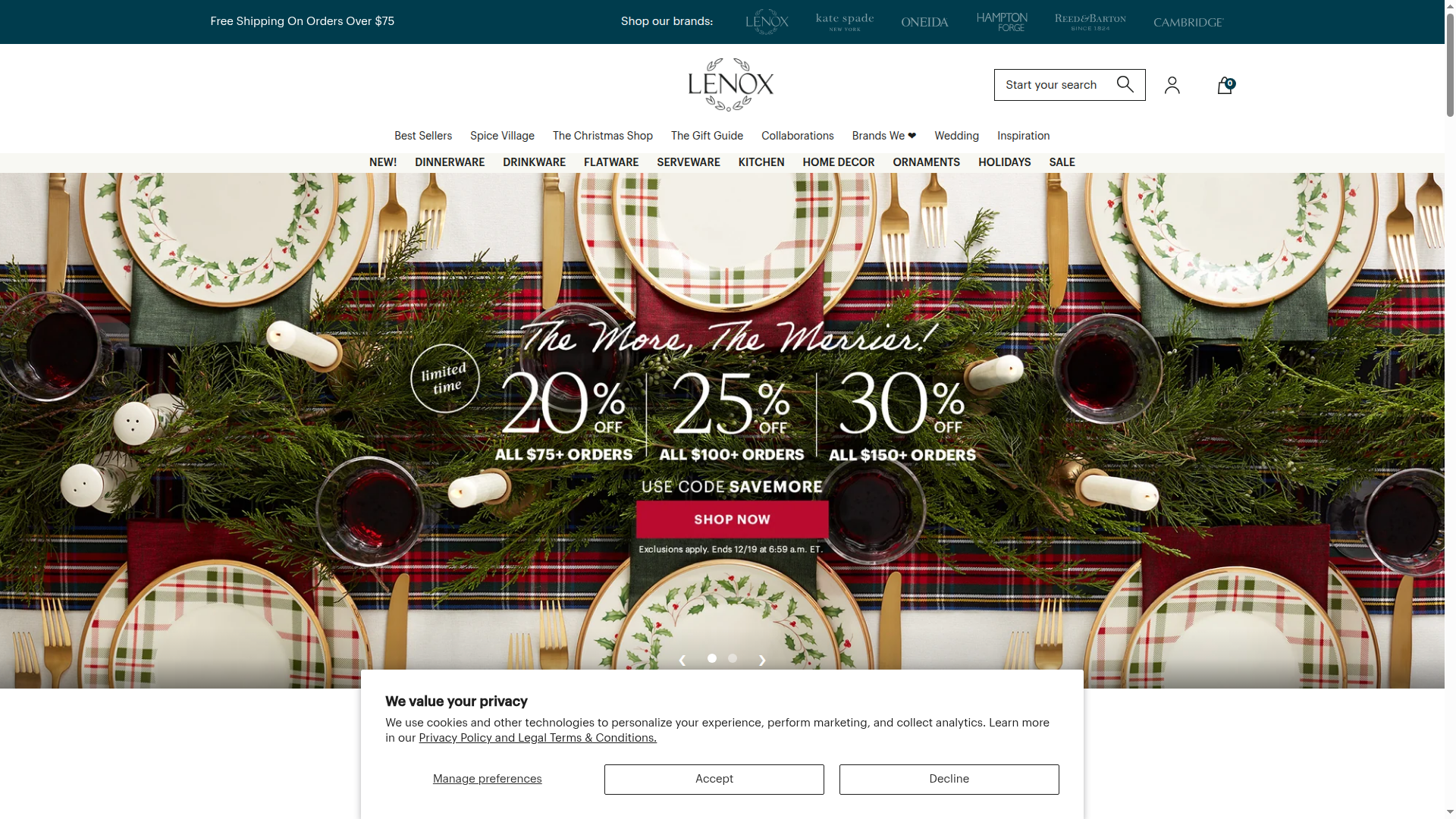 Lenox website