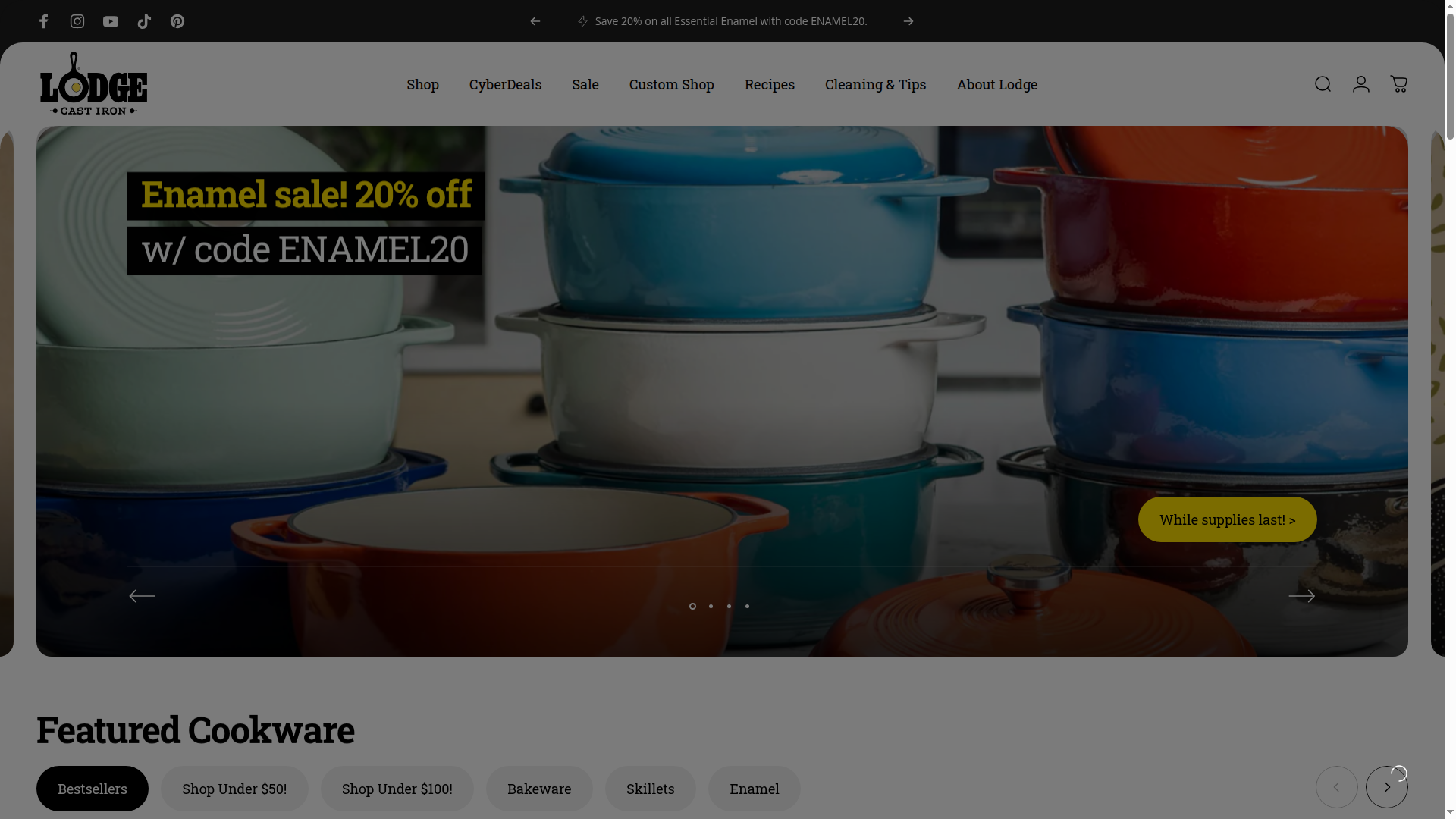 Lodge Cast Iron website